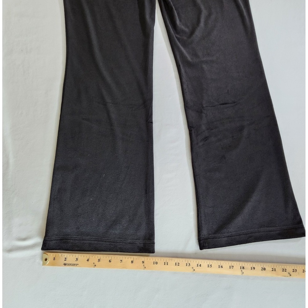 Juicy Couture Velour Logo Sweatpants Women's L Black Stretch Polyester Spandex - Picture 9 of 11